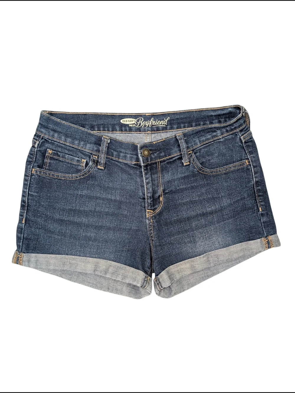 Old Navy Boyfriend Denim Shorts in Dark Blue Women's 6 Regular
